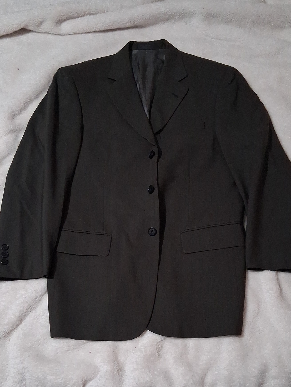 TALLIA Men's Three-Button Dark Green Suit Jacket